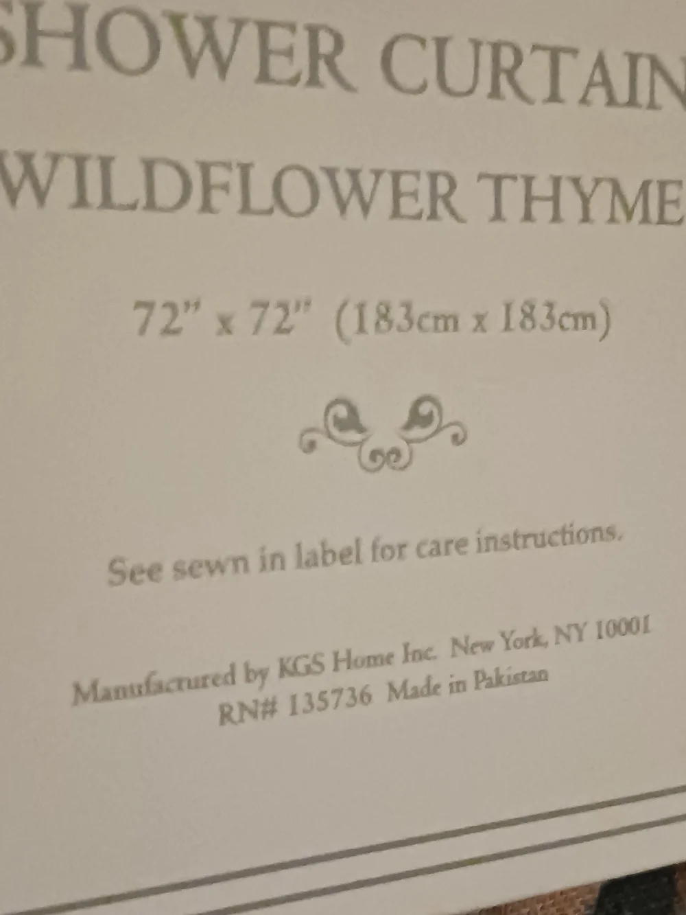 Market Street Bath Wildflower Thyme Shower Curtain 100% Cotton